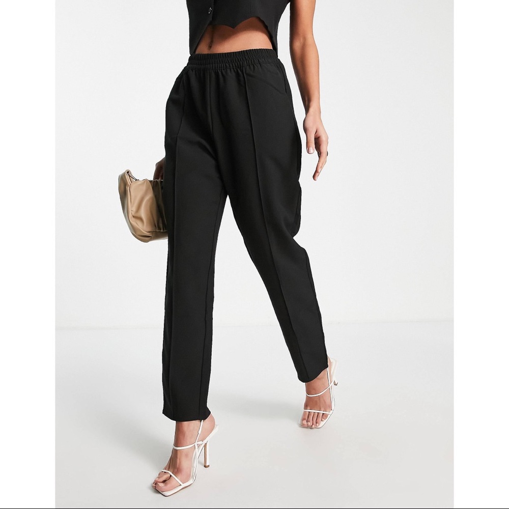 ASOS NA-KD Pull On Smart Pants in Black